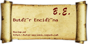 Butár Enciána névjegykártya